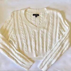 Cropped Braid Sweater